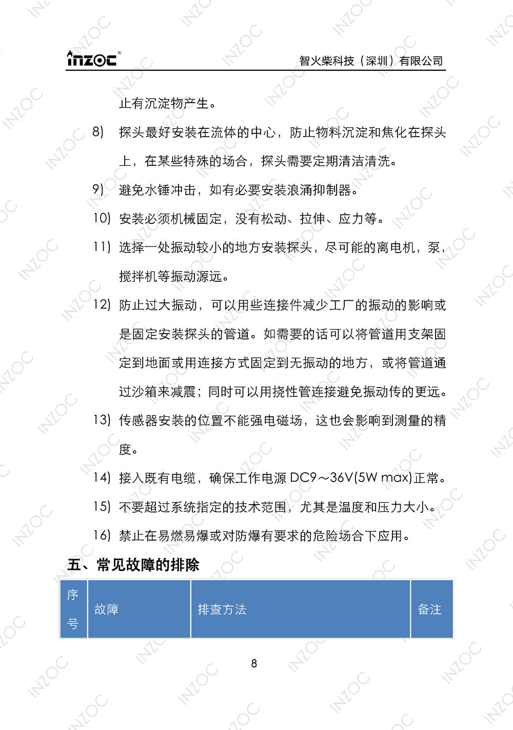 油液含水率傳感器使用說明書